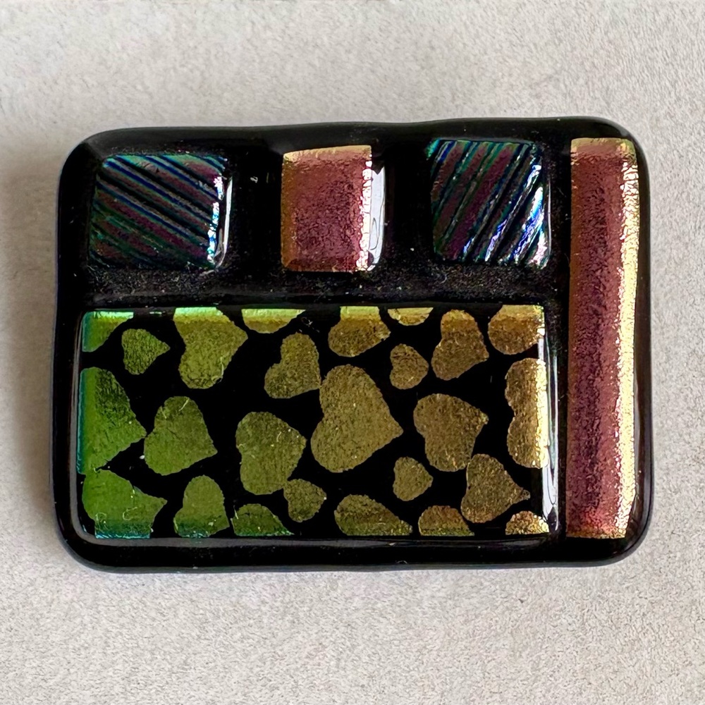Geometric Vibrant Multicolor Rectangular Brooch P… - image 2